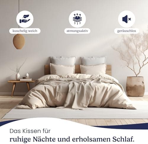 Gentle North Kopfkissen (40x40 cm groß) - Weiß für Bett und Deko - WASCHBAR bis 60° - ÖKOTEX - 2er Set mit Reißverschlus