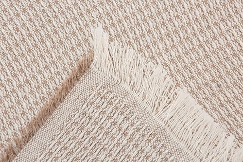Todocama Mehrzweck-Tagesdecke - Beige Sand, 180 x 260 cm, Bett und Sofa Überwurf, Jarapas, Waffelstruktur, Multi-Use