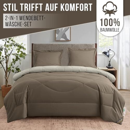 Oeko-TEX Zertifiziert_sleep komfortabel 4-jahreszeiten Bettdecke 135x200 Washbar Baumwolle & Mikrofaser Atmungsaktiv + K