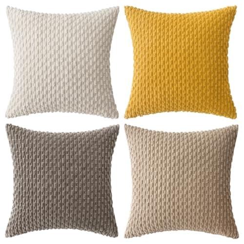 MIULEE 4er Set Dekorative Kissenhülle Wohnzimmer Schlafzimmer Orange Grün