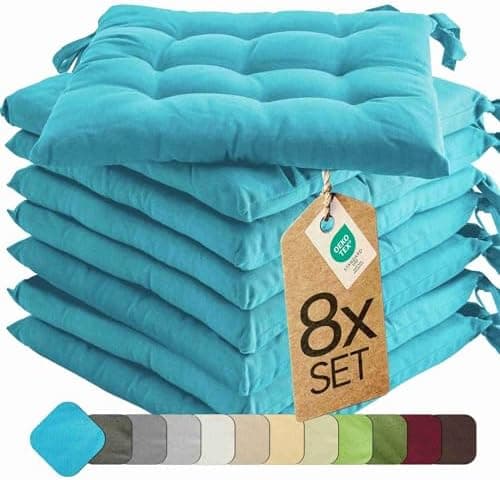 Etérea Türkiswaschbares Sitzkissen Stuhl 40x40 2er Set Inneneinbau - Outdoor & Indoor - OEKO-TEX Made in Green