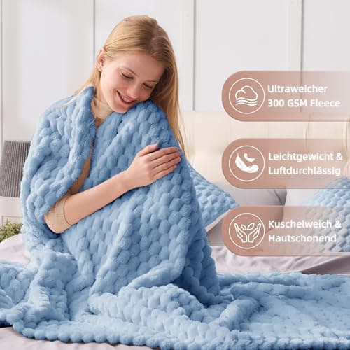 Vielit Ultraweiche Kuscheldecke Flauschig Rot – Warme & Gemütliche Couch & Sofadecke, Atmungsaktiv & Pflegeleicht, OEKO-
