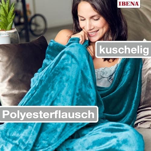 Ibena Kuscheldecke Olbia - flauschig, warm & waschbar, ideal für Kinder im Rose Farbton OEKO-TEX STANDARD 100  
Ibena Ku