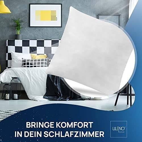 LILENO HOME Federkissen 40x40 cm - perfekt für Allergiker und Kinder - Federkernkissen mit 300 g Federkern-Profil für tr