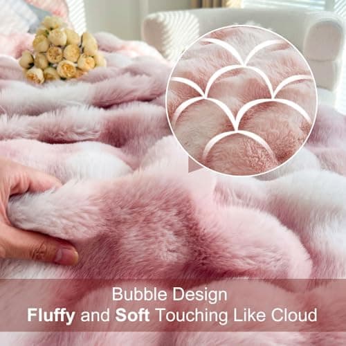Kuscheldecke Milchsamt Blasen Decke Super Soft Warme Couchdecke 100 x 160cm White