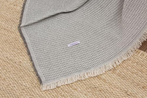 Todocama Mehrzweck-Tagesdecke - Beige Sand, 180 x 260 cm, Bett und Sofa Überwurf, Jarapas, Waffelstruktur, Multi-Use