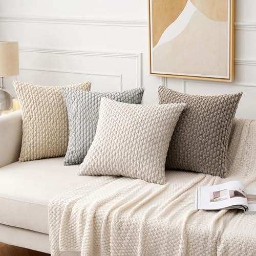 MIULEE 4er Set Dekorative Kissenhülle Wohnzimmer Schlafzimmer Orange Grün