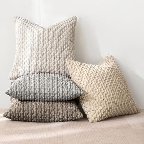 MIULEE 4er Set Dekorative Kissenhülle Wohnzimmer Schlafzimmer Orange Grün
