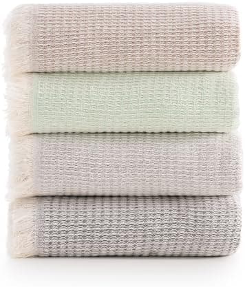 Todocama Mehrzweck-Tagesdecke - Beige Sand, 180 x 260 cm, Bett und Sofa Überwurf, Jarapas, Waffelstruktur, Multi-Use