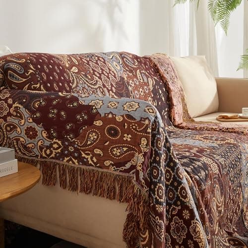 SOFTEXLY Boho Decke – Kuschelige Tagesdecke & Bettüberwurf 150x200cm, Aesthetic Design & Doppelseitige Musselin, Ideal f