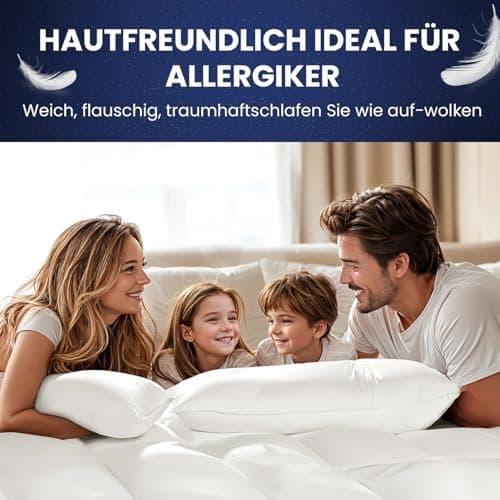 DEITAS flauschige Daunenkissen 40x80 2er Set - weiche & atmungsaktiv für Allergiker und Kinder, perfekt für das Bett 112