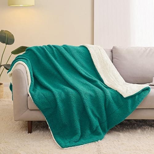 Exclusivo Mezcla Decke, Warme Kuscheldecke für Bett und Sofa, Tiefviolett/Lila 130x150 cm