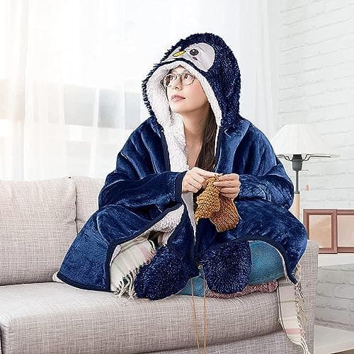 Rosa Sherpa Fleece Ärmeldecke für Frauen als Geschenk(te) warm und weich 152x125cm