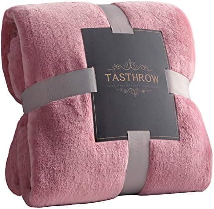 TASTHROW Weiche Fleecedecke für Wohnzimmer, Soft und Warm Tagesdecke, perfekt für Familie und Gäste (Rosa, 130x180cm)