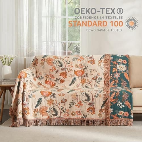 SOFTEXLY Boho Decke – Kuschelige Tagesdecke & Bettüberwurf 150x200cm, Aesthetic Design & Doppelseitige Musselin, Ideal f