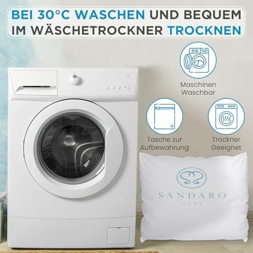 Kopfkissen 80x80 2er Set | Federkissen 100% Gänsefedern 80 x 80 cm, Öko-Tex Zertifiziert, Baumwollbezug (2000)