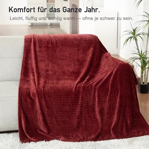 Winthome Kuscheldecke Flauschig Weich für Kinder geeignet, Warme Couchdecke Pflegeleicht, Kuschelige Fleecedecke für all