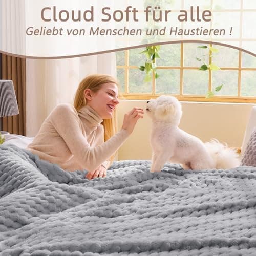 Vielit Ultraweiche Kuscheldecke Flauschig Rot – Warme & Gemütliche Couch & Sofadecke, Atmungsaktiv & Pflegeleicht, OEKO-