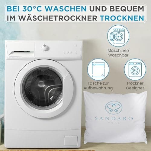Kopfkissen 80x80 2er Set | Federkissen 100% Gänsefedern 80 x 80 cm, Öko-Tex Zertifiziert, Baumwollbezug (2000)