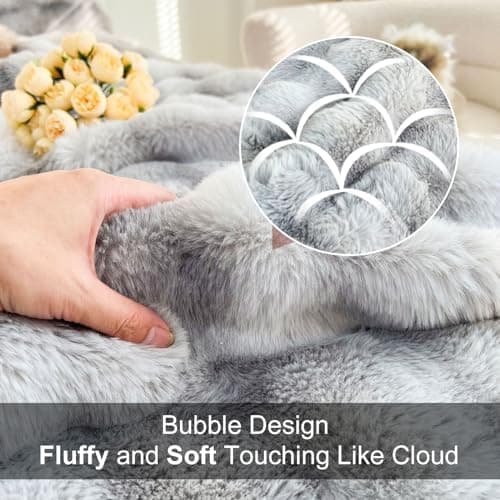 Kuscheldecke Milchsamt Blasen Decke Super Soft Warme Couchdecke 100 x 160cm White