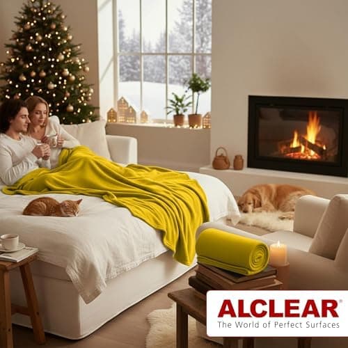 ALCLEAR Schokobraun Fleecedecken 130x160 cm, über 200 g/m2, SOFAGEDECKE DECKE Wohndecke Picknickdecke OEKO-TEX