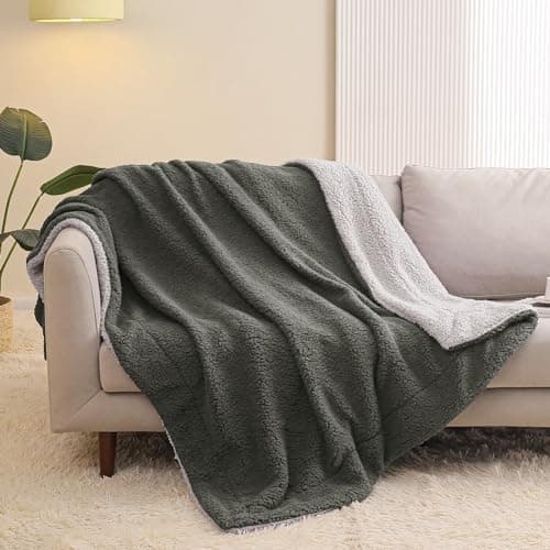 Exclusivo Mezcla Decke, Warme Kuscheldecke für Bett und Sofa, Tiefviolett/Lila 130x150 cm