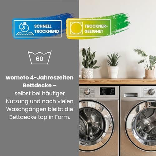 Wometo 4-Jahreszeiten Steppbett 135x200 cm - lila & pink - 2 Bettdecken, 3-in-1, warme Winterdecke + leichte Sommerdecke