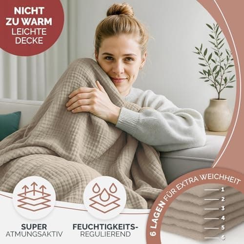 Blumtal Oeko-TEX Tagesdecke 150x200 cm - Bettüberwurf Anthrazit - Baumwolle 100% - leichte Kuscheldecke - Couch Überwurf