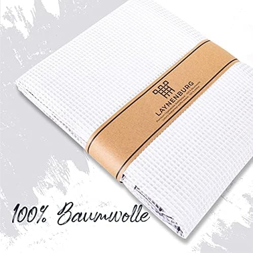 LAYNENBURG Premium Sommerdecke 150 x 200 cm - Waffelpique 100% Baumwolle - Creme OEKO-TEX STANDARD 100