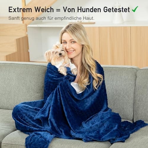 Winthome Kuscheldecke Flauschig Weich für Kinder geeignet, Warme Couchdecke Pflegeleicht, Kuschelige Fleecedecke für all
