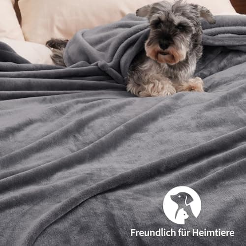 Oeko-Tex Weich Warm Kuscheldecke PHF Flauschig Fleecedecke 130x150cm - Beige, Couch, Sofa & Bett Überwurf