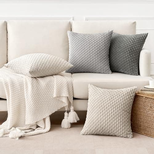 MIULEE 4er Set Dekorative Kissenhülle Wohnzimmer Schlafzimmer Orange Grün