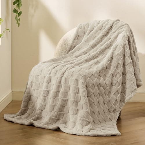 BEDSURE Kuscheldecke Flauschig - Weiche Warme für Zimmer Deko, Wohn- & Kuscheldecken, Hellbraun, 130 x 170 cm OEKO-TEX S