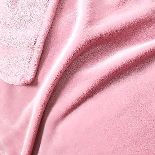 TASTHROW Weiche Fleecedecke für Wohnzimmer, Soft und Warm Tagesdecke, perfekt für Familie und Gäste (Rosa, 130x180cm)