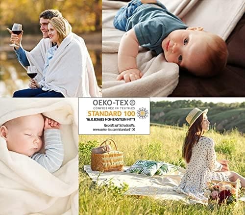 Heimtexland Kuscheldecke flauschig Oekotex warm Super Soft Decke 130x170 cm Bordeaux weinrot