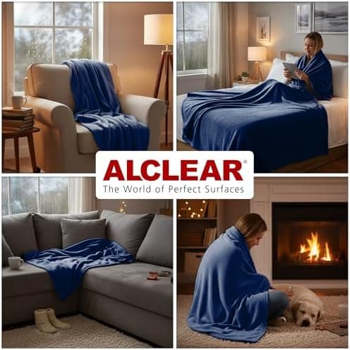 ALCLEAR Schokobraun Fleecedecken 130x160 cm, über 200 g/m2, SOFAGEDECKE DECKE Wohndecke Picknickdecke OEKO-TEX