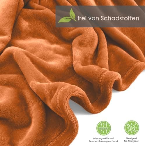 Heimtexland Kuscheldecke flauschig Oekotex warm Super Soft Decke 130x170 cm Bordeaux weinrot