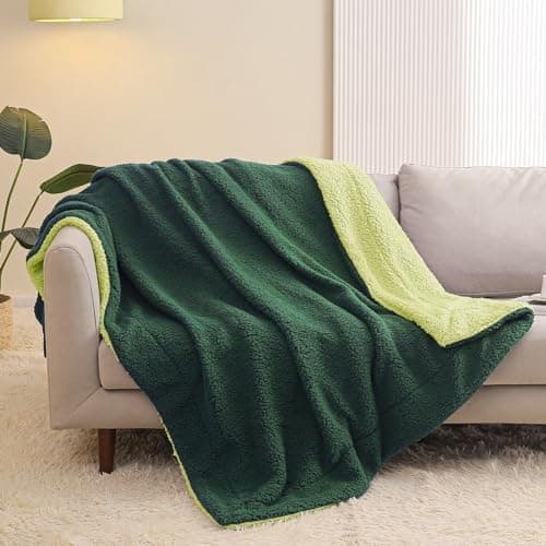 Exclusivo Mezcla Decke, Warme Kuscheldecke für Bett und Sofa, Tiefviolett/Lila 130x150 cm