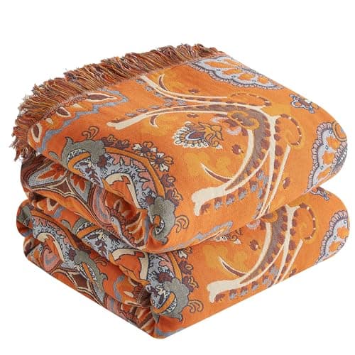 SOFTEXLY Boho Decke – Kuschelige Tagesdecke & Bettüberwurf 150x200cm, Aesthetic Design & Doppelseitige Musselin, Ideal f