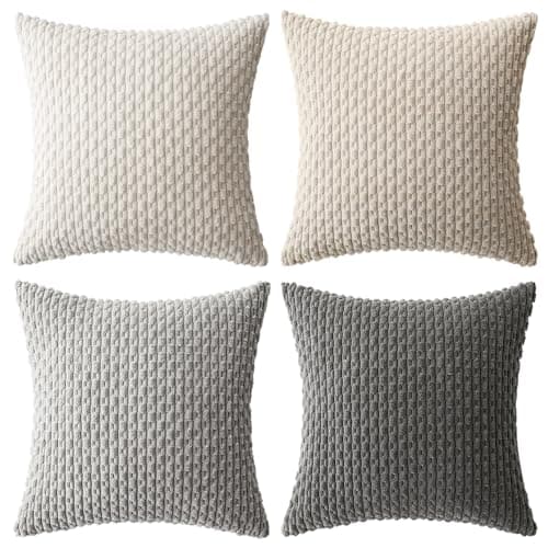 MIULEE 4er Set Dekorative Kissenhülle Wohnzimmer Schlafzimmer Orange Grün