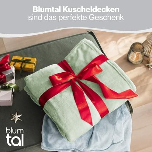 Blumtal wohndecke Anthrazit - flauschig - Oeko-TEX zertifiziert - 130x150 cm - Couch & Wohnzimmernutzung - Fliesdecke -