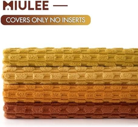 MIULEE 4er Set Dekorative Kissenhülle Wohnzimmer Schlafzimmer Orange Grün
