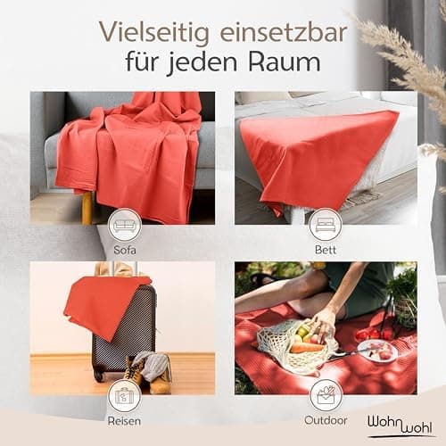 Tagesdecke Grau 100% Baumwolle Pflegeleicht Sommerdecke