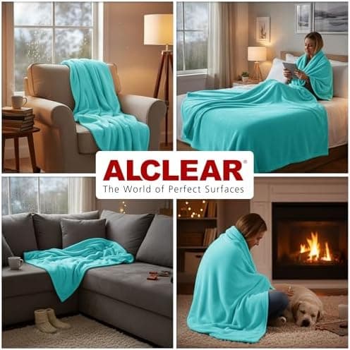 ALCLEAR Schokobraun Fleecedecken 130x160 cm, über 200 g/m2, SOFAGEDECKE DECKE Wohndecke Picknickdecke OEKO-TEX