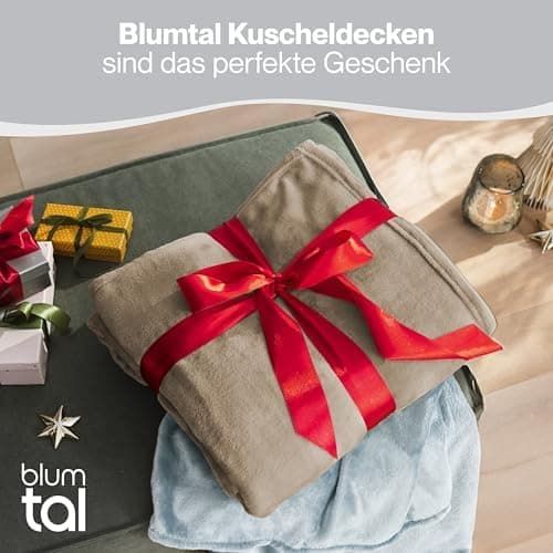 Blumtal wohndecke Anthrazit - flauschig - Oeko-TEX zertifiziert - 130x150 cm - Couch & Wohnzimmernutzung - Fliesdecke -
