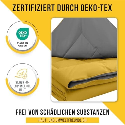 Oeko-TEX Zertifiziert_sleep komfortabel 4-jahreszeiten Bettdecke 135x200 Washbar Baumwolle & Mikrofaser Atmungsaktiv + K