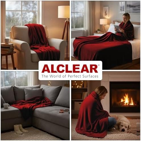 ALCLEAR Schokobraun Fleecedecken 130x160 cm, über 200 g/m2, SOFAGEDECKE DECKE Wohndecke Picknickdecke OEKO-TEX