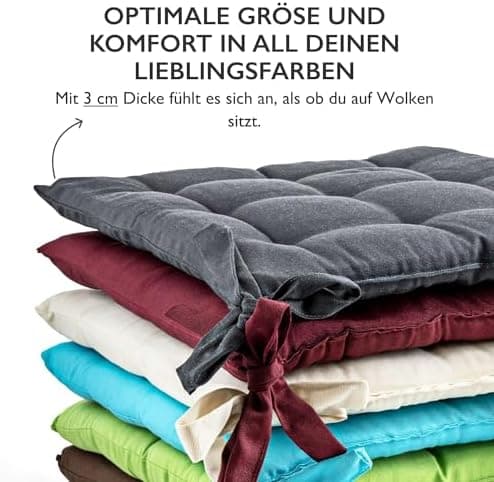 Etérea Türkiswaschbares Sitzkissen Stuhl 40x40 2er Set Inneneinbau - Outdoor & Indoor - OEKO-TEX Made in Green