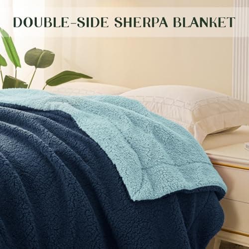 Exclusivo Mezcla Decke, Warme Kuscheldecke für Bett und Sofa, Tiefviolett/Lila 130x150 cm