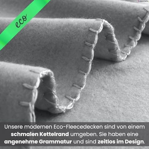 Wometo 10er Vorteilspack Fleecedecke grau Anti-Pilling Kettelrand